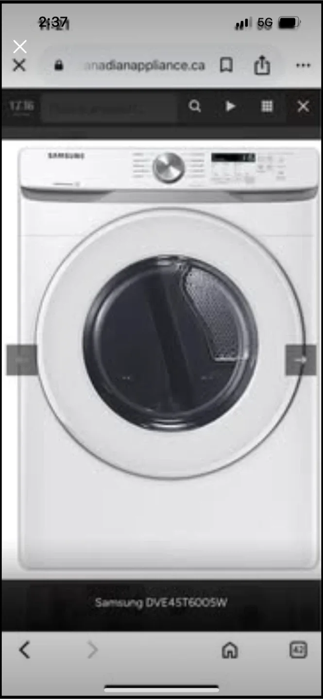 New Samsung DVE45T6005W 7.5 cu. ft. White Electric Dryer image indicator(5)
