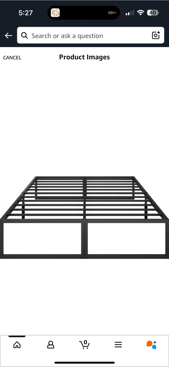Metal Platform Bed Frame - Black Queen size