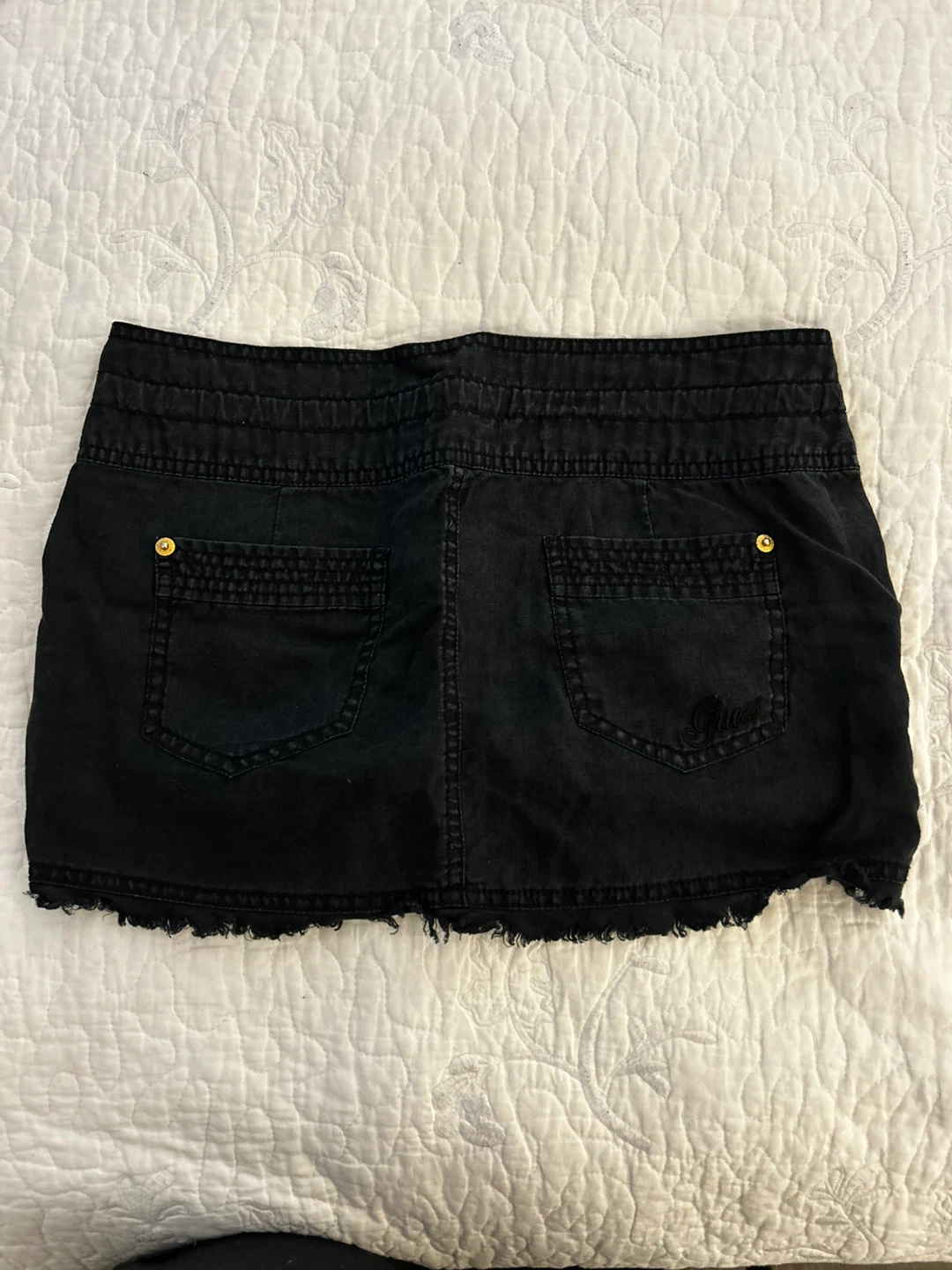 Guess Black Linen Mini Skirt - Size 26 - photo 2