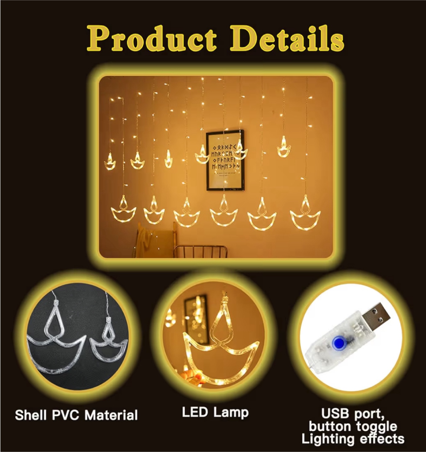 LED Curtain Lights - Diwali Decoration - photo 2