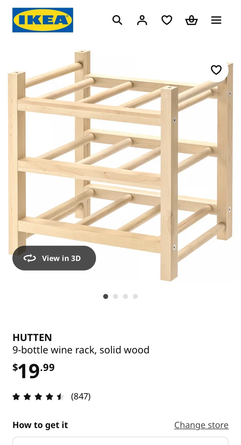 IKEA Hutten 9-Bottle Wine Rack  🥕 image indicator(2)