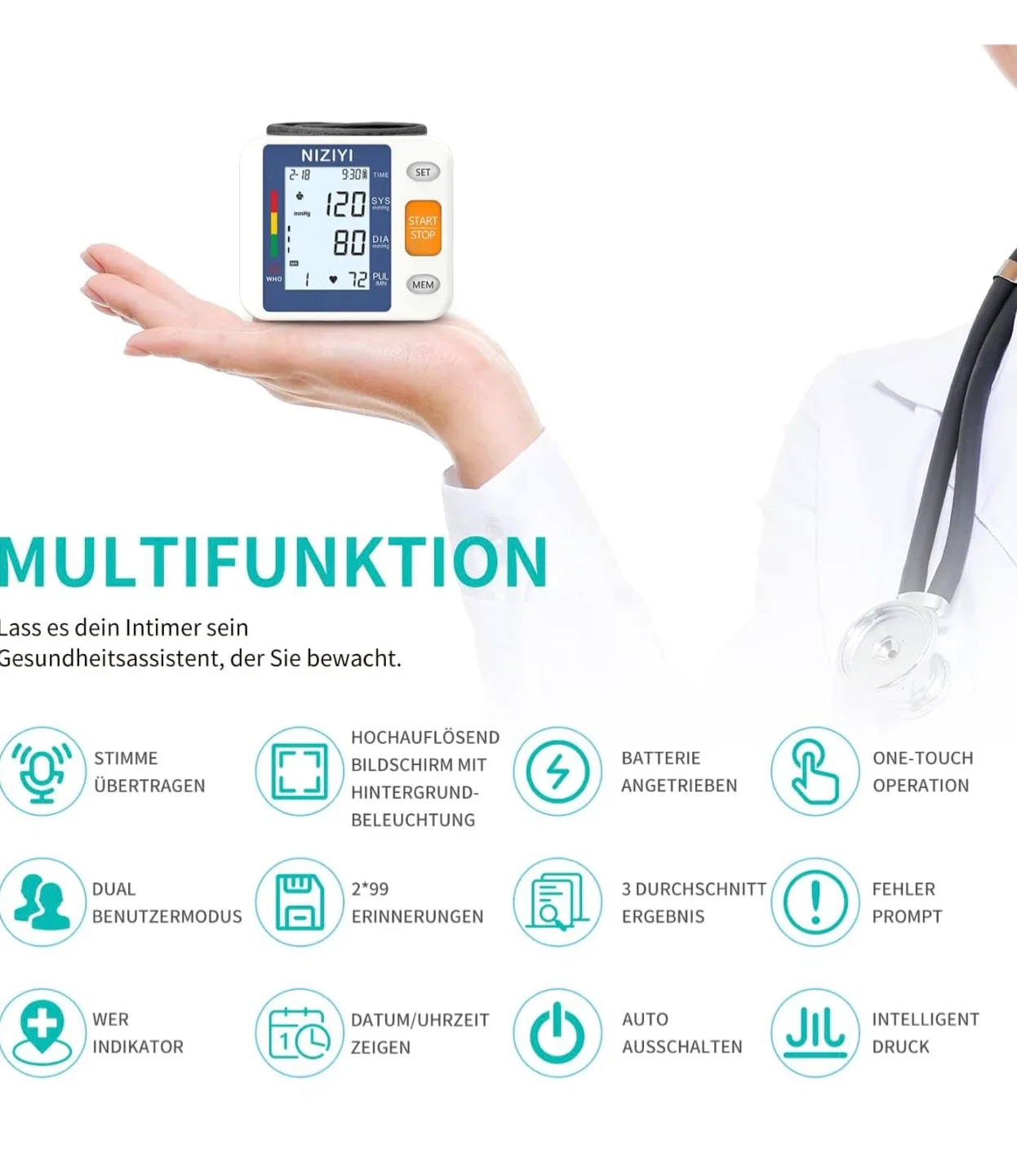 Wrist Blood Pressure Monitor, Blood Pressure Machine image indicator(6)