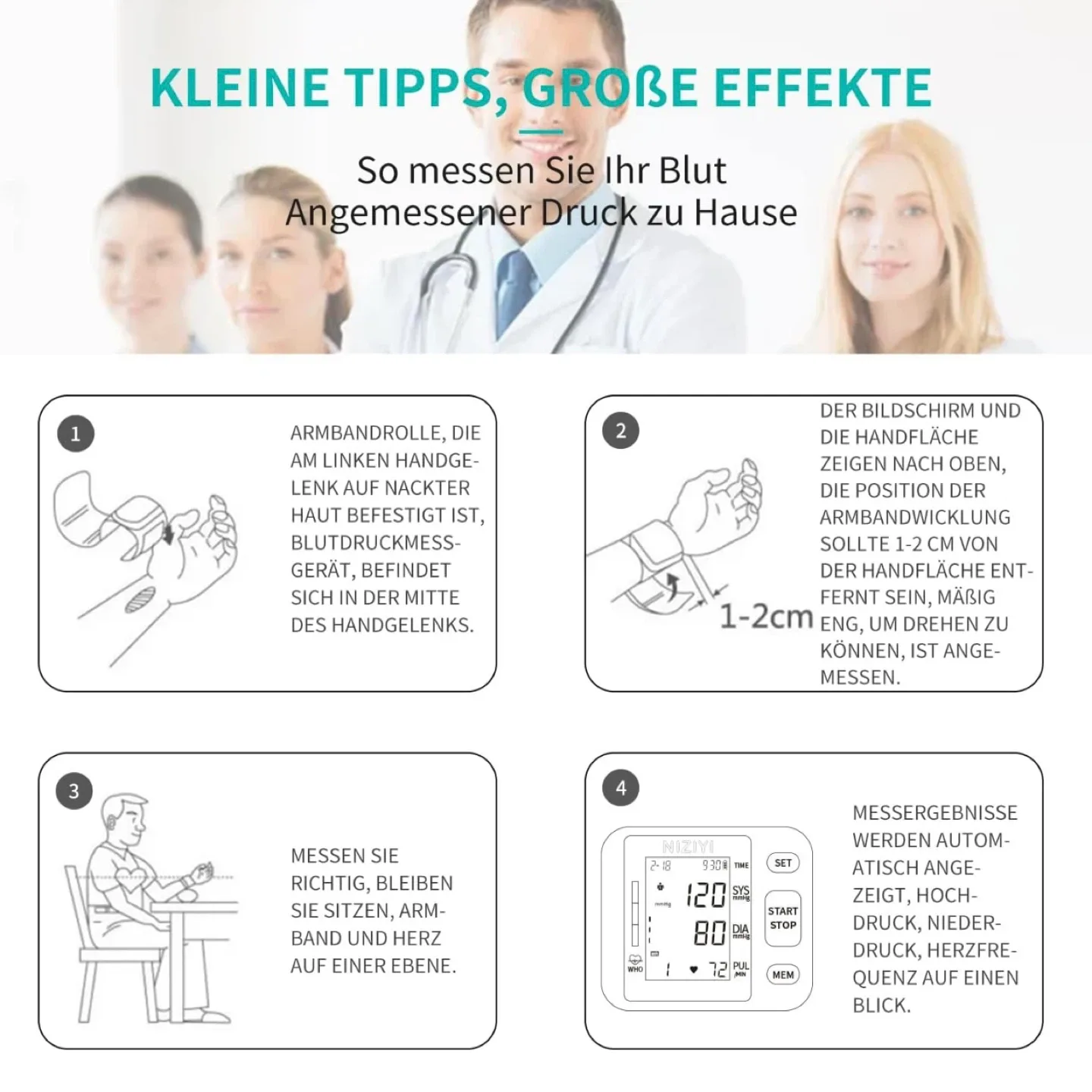 Wrist Blood Pressure Monitor, Blood Pressure Machine image indicator(10)