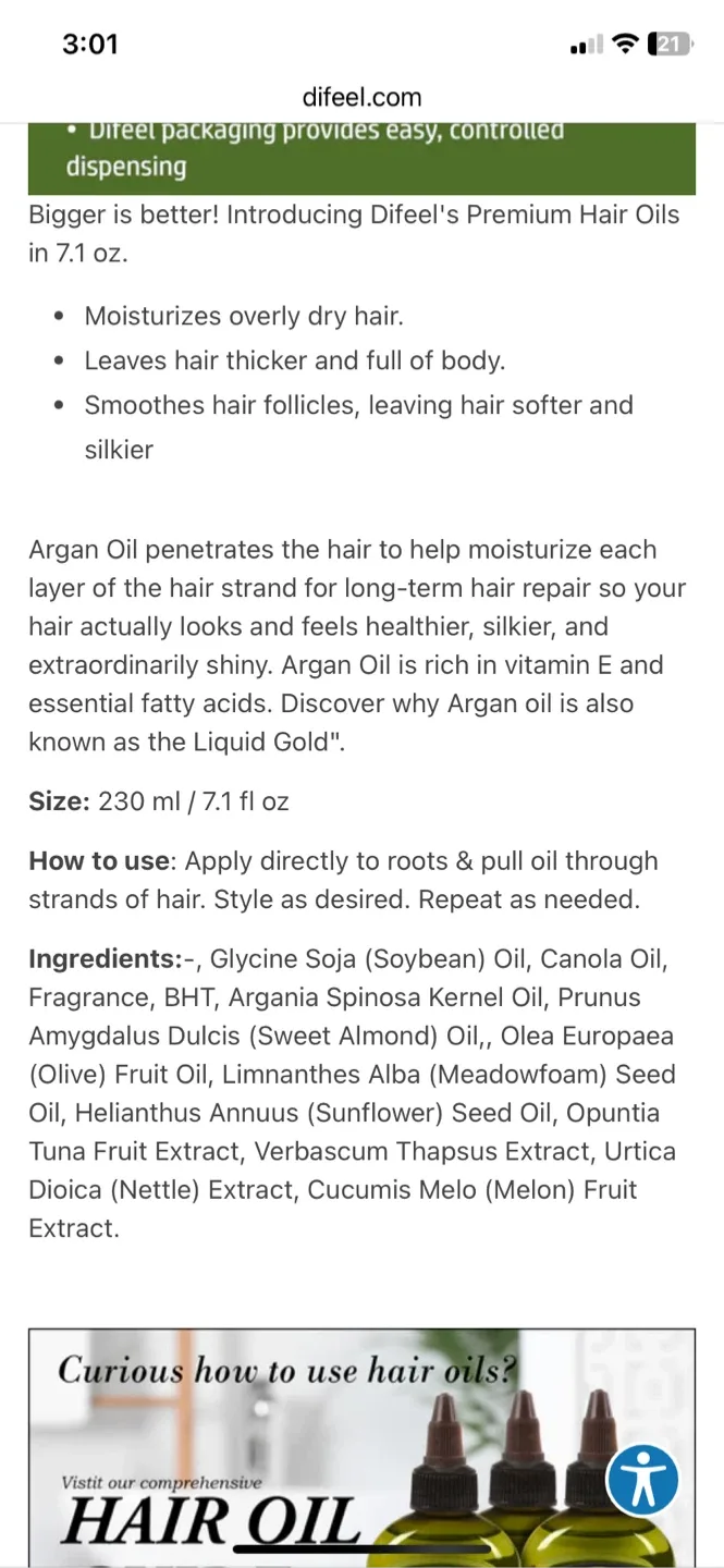 Difeel Argan Premium Hair Oil 75ml image indicator(5)