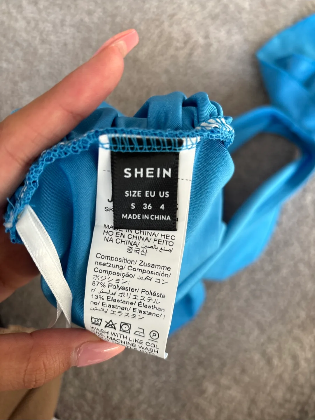 Shein Blue One Shoulder Top Size S image indicator(3)