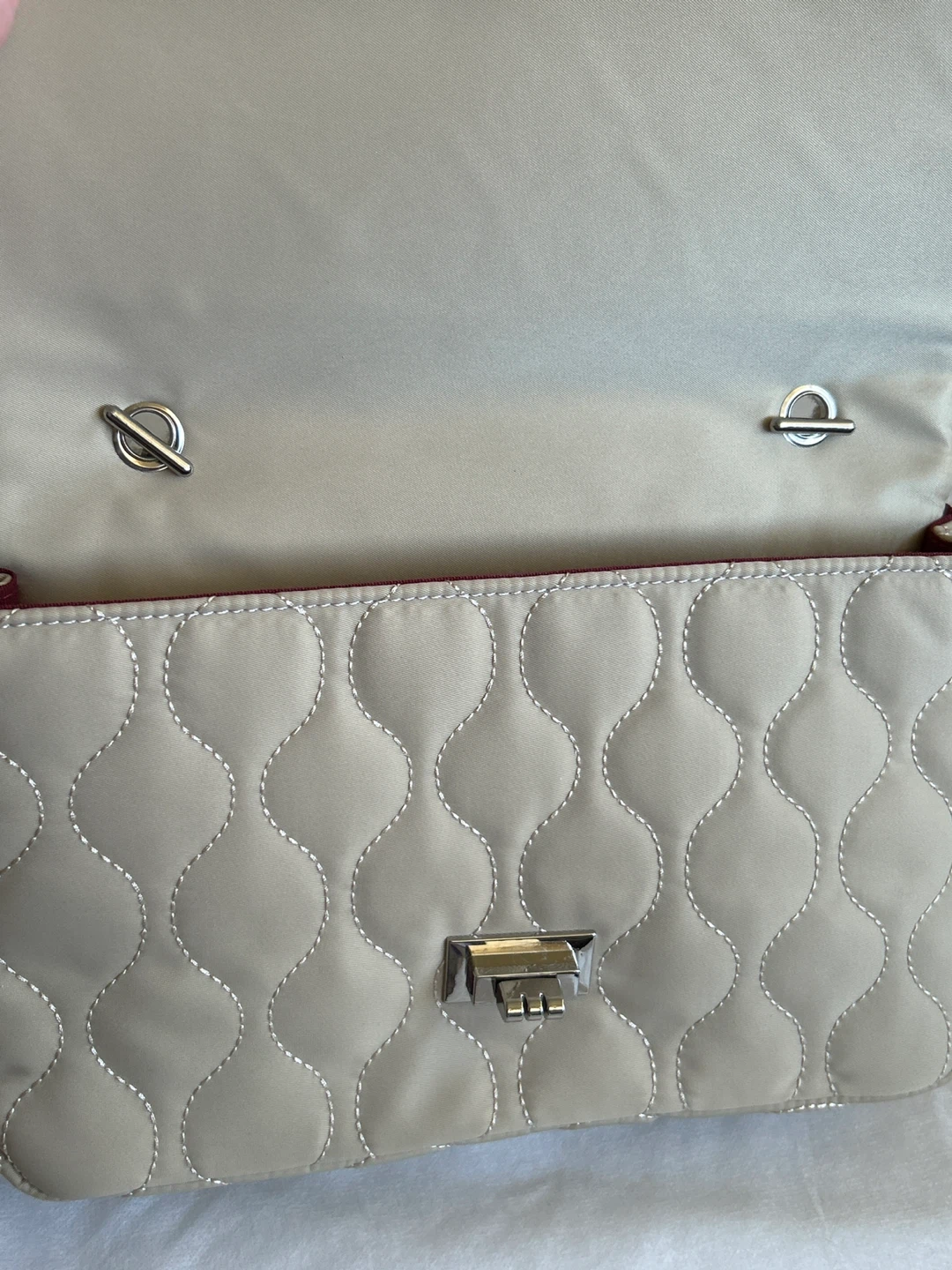 Beige Quilted & Faux Fur Shoulder Bag - Brand New - photo 5