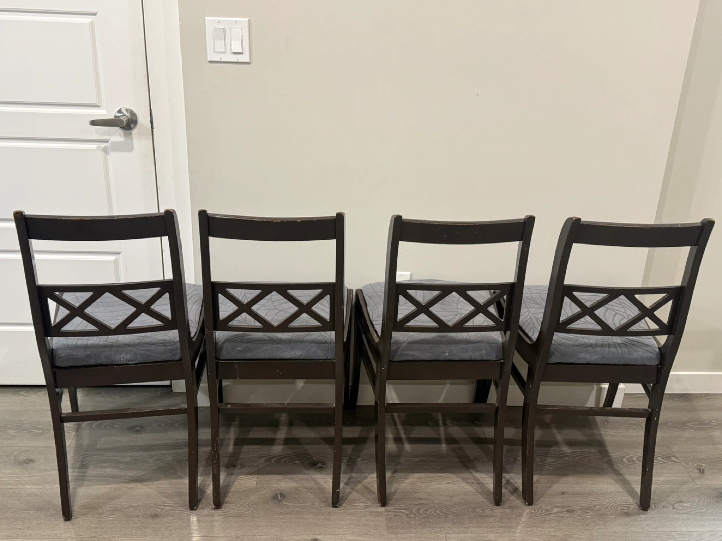 Set of 4 Dark Brown Dining Chairs - photo 2