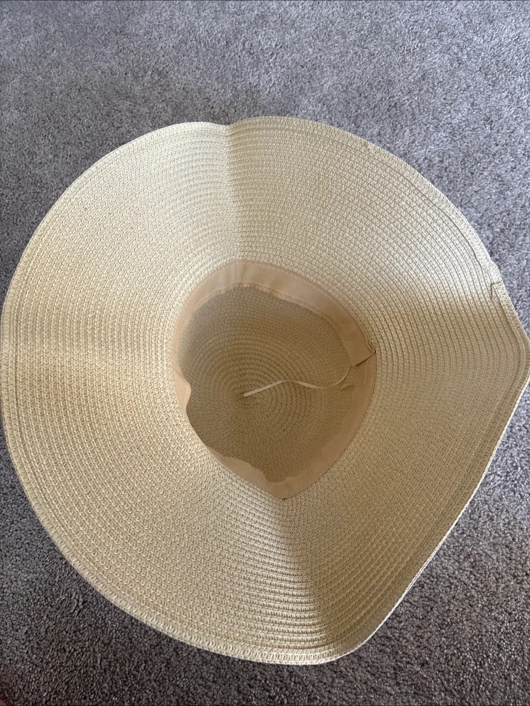 Beige Straw Sun Hat - One Size image indicator(2)
