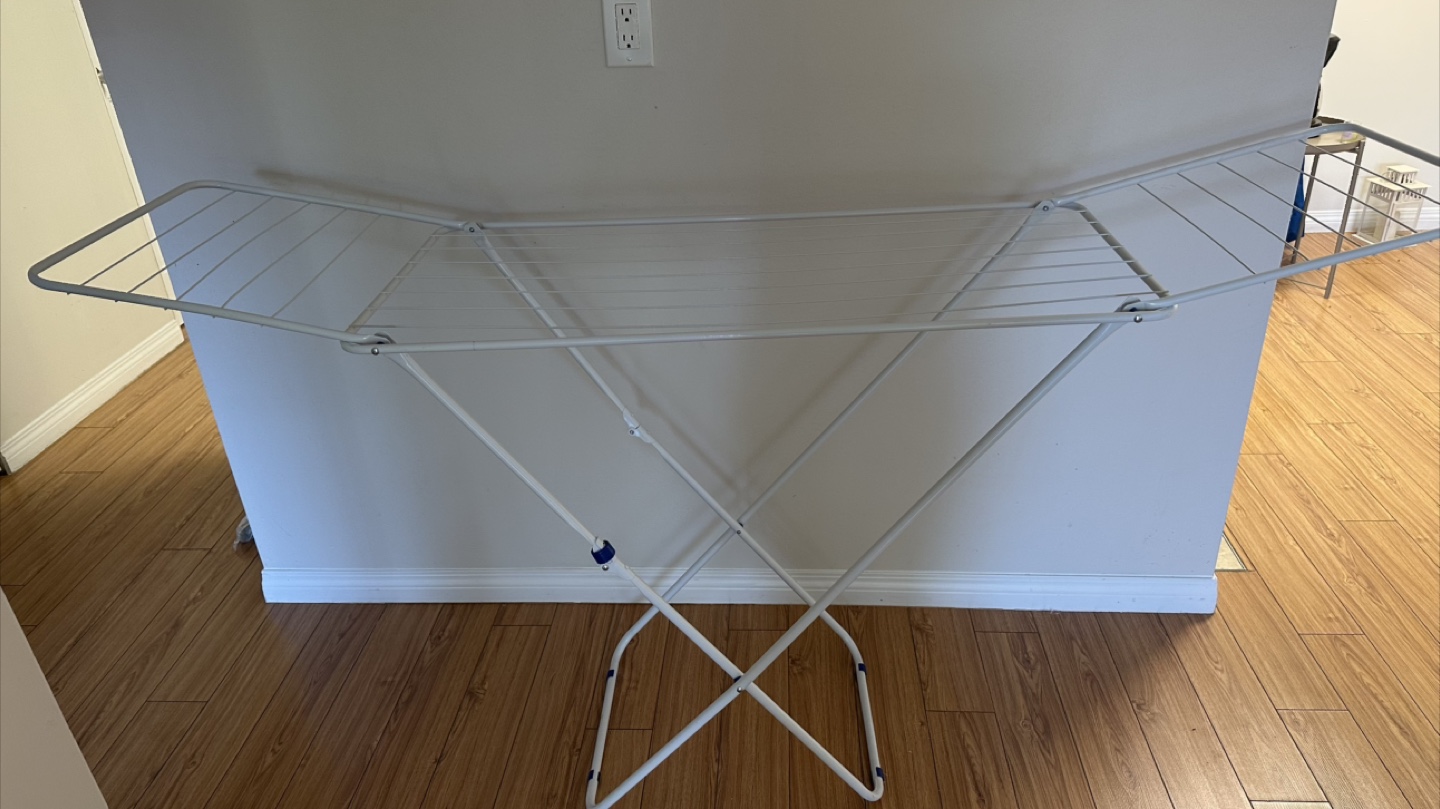 White Folding Clothes Drying Rack - photo 2
