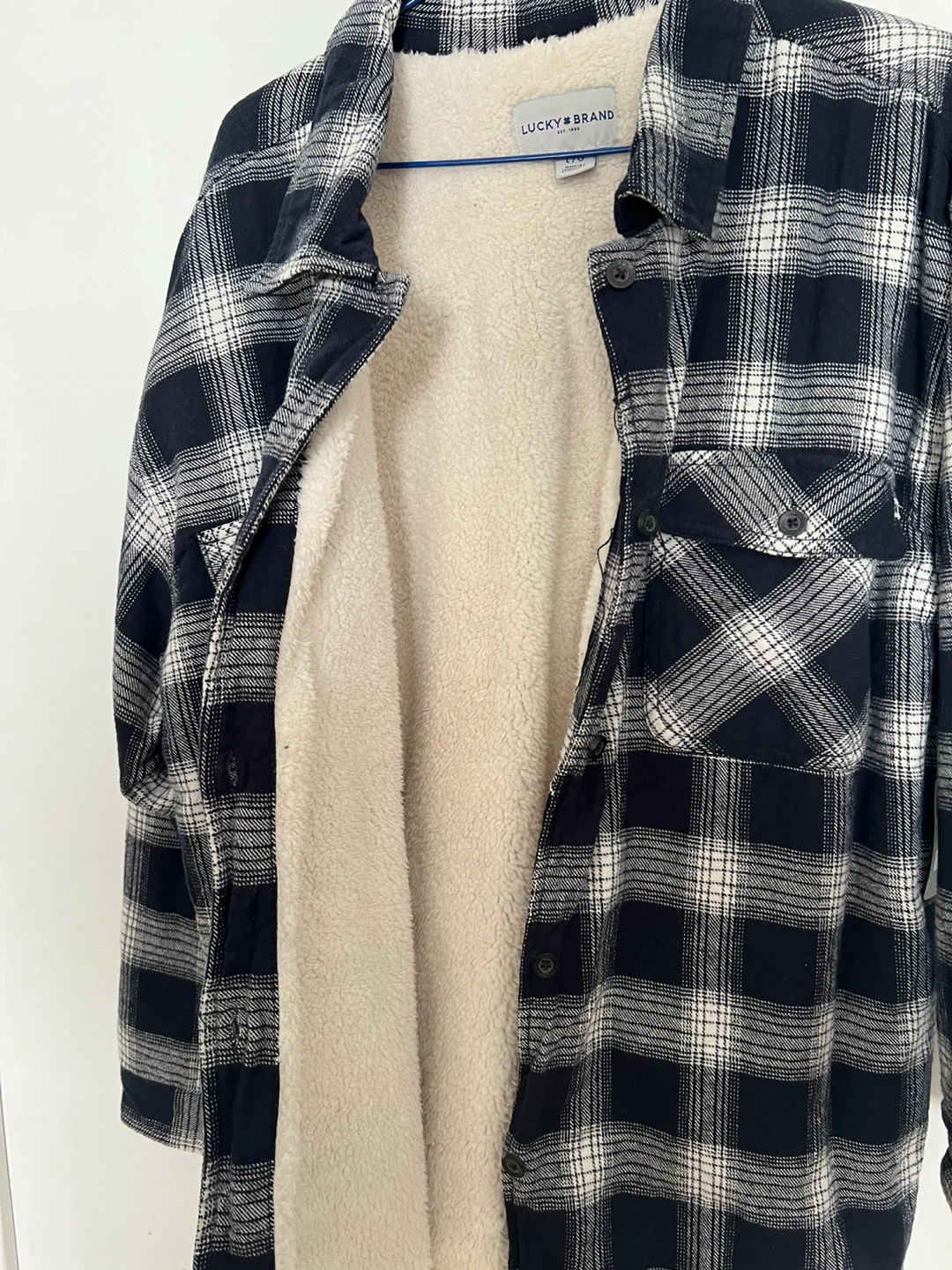 Lucky Brand Plaid Sherpa Lined Shirt Jacket - Size L