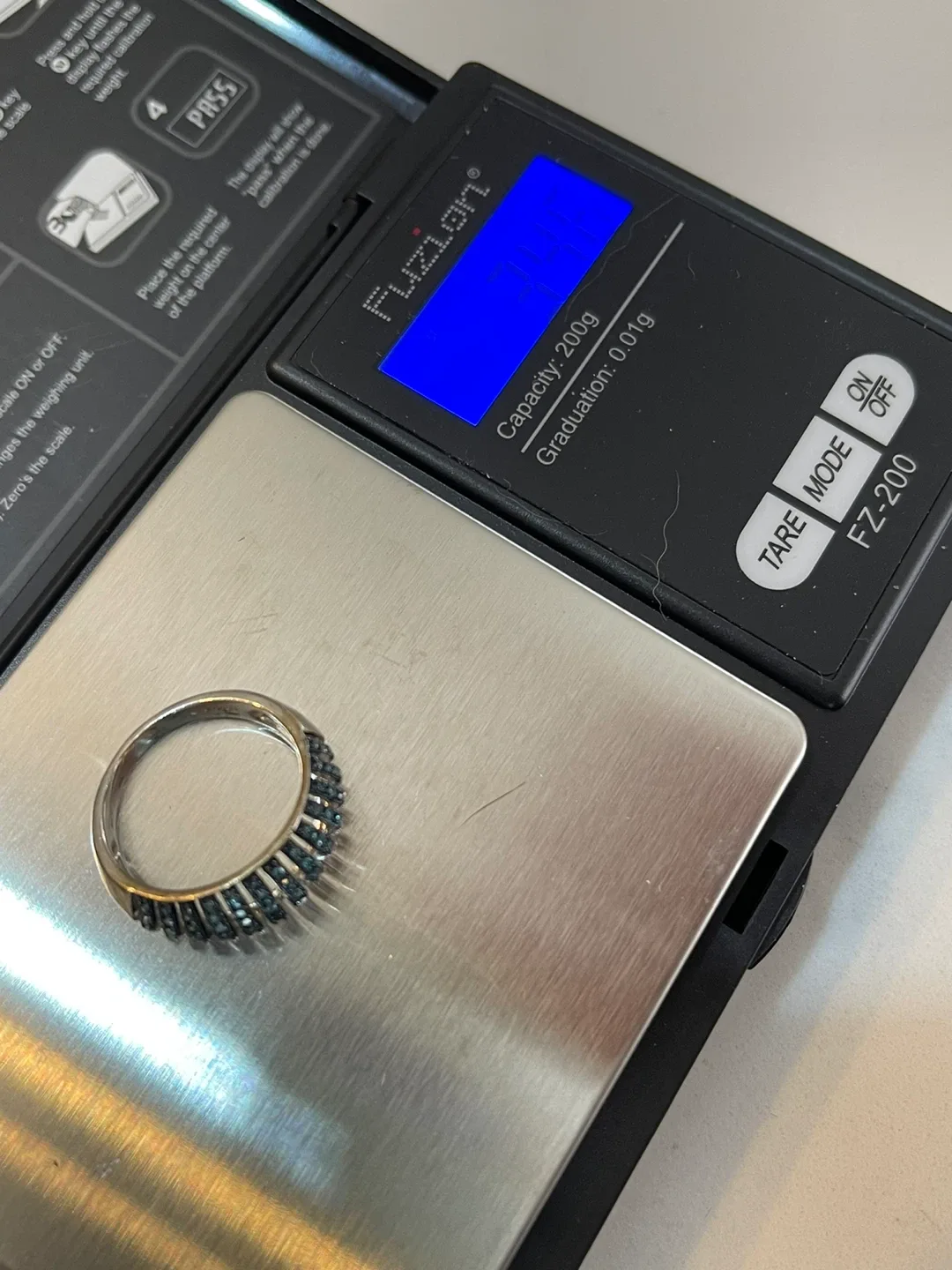 Authentic blue and white diamond Ring image indicator(2)