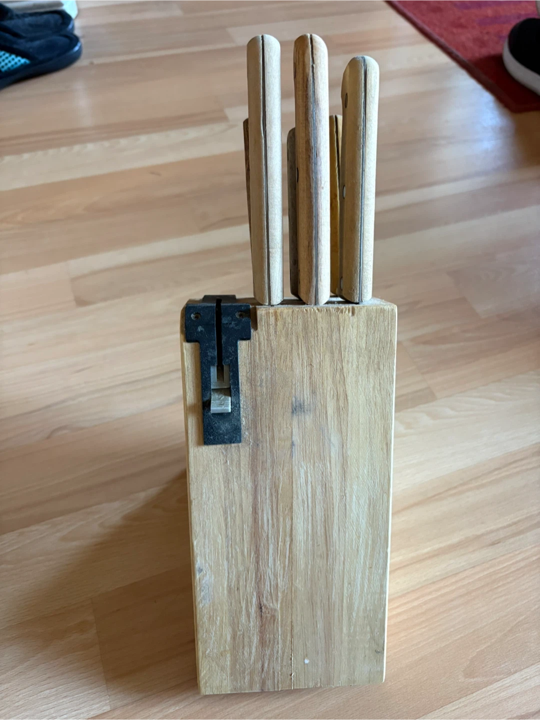 Wood Block with Knives and Sharpener - photo 4