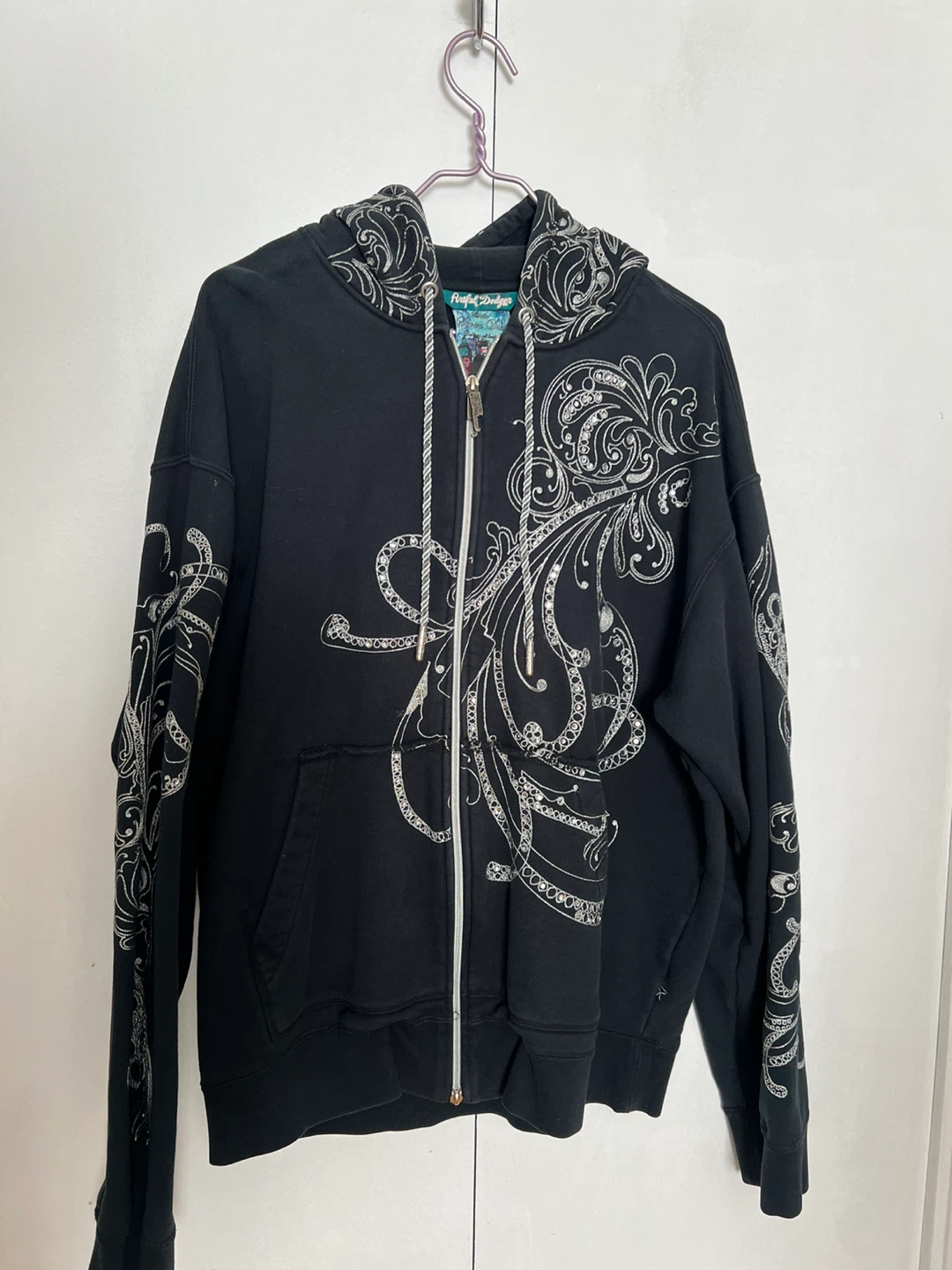 Artful Dodger Black Embellished Hoodie