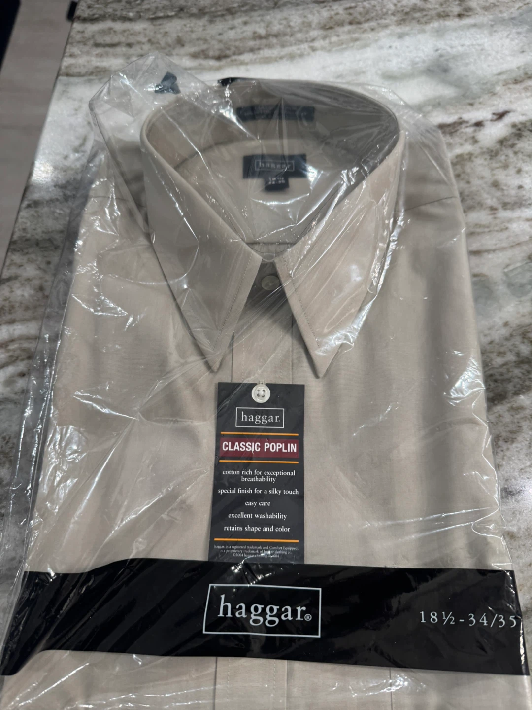 New Haggar Classic Poplin Shirt - 18 1/2 34-35 - photo 3