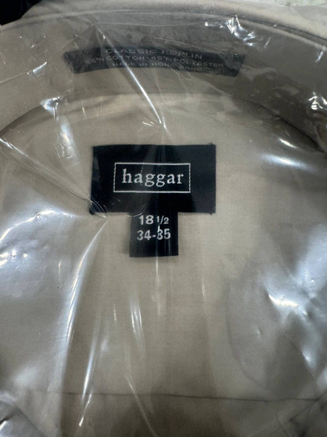 New Haggar Classic Poplin Shirt - 18 1/2 34-35 - photo 5