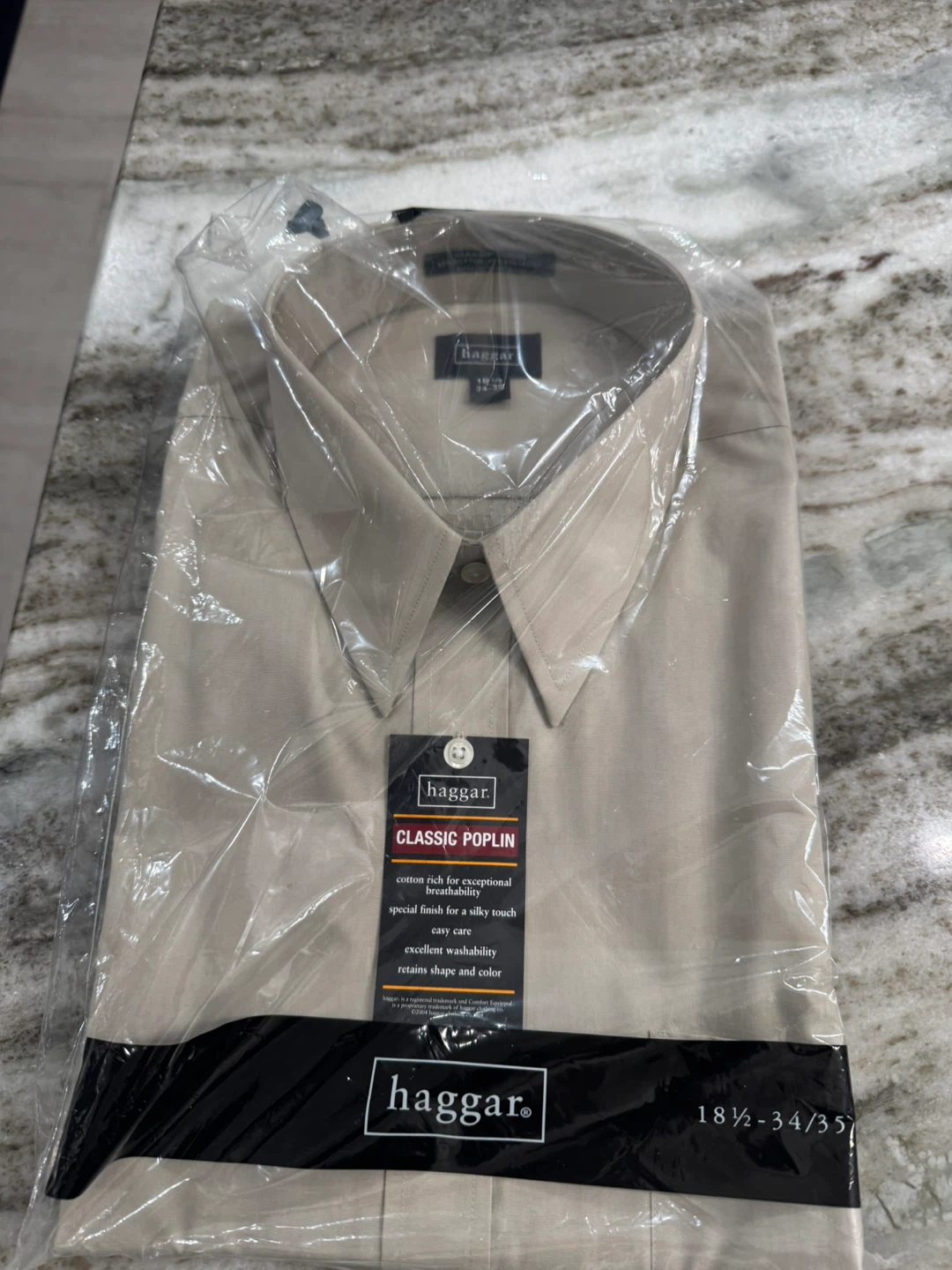 New Haggar Classic Poplin Shirt - 18 1/2 34-35 - photo 4