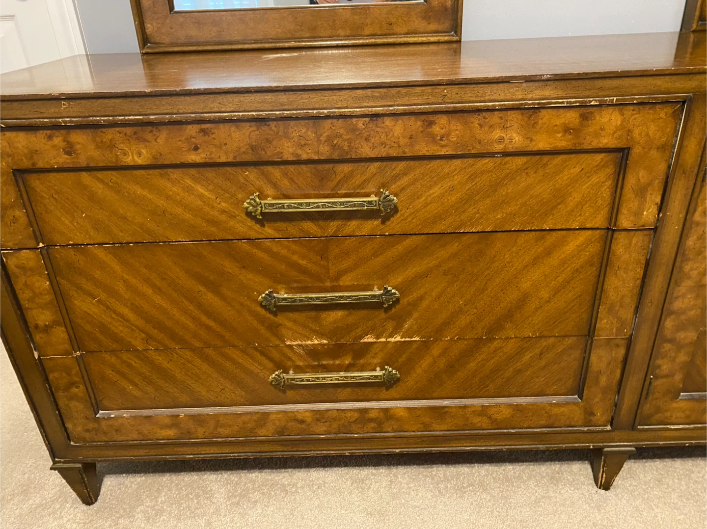 Vintage Wood Dresser with Mirrors & Armoire - photo 3