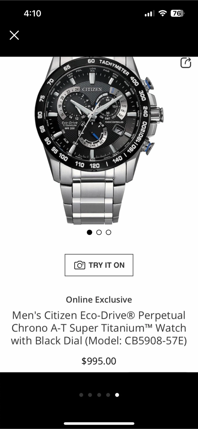 Citizen Eco-Drive Perpetual Chrono A-T CB5908-57E Watch - photo 4