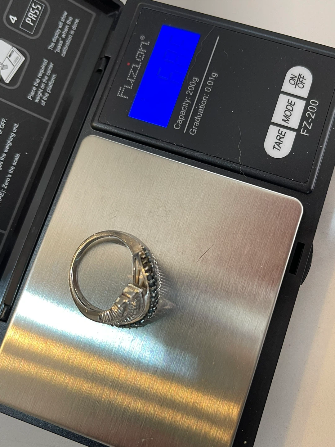 925 sterling, silver blue and white diamond Diamond Ring - photo 2
