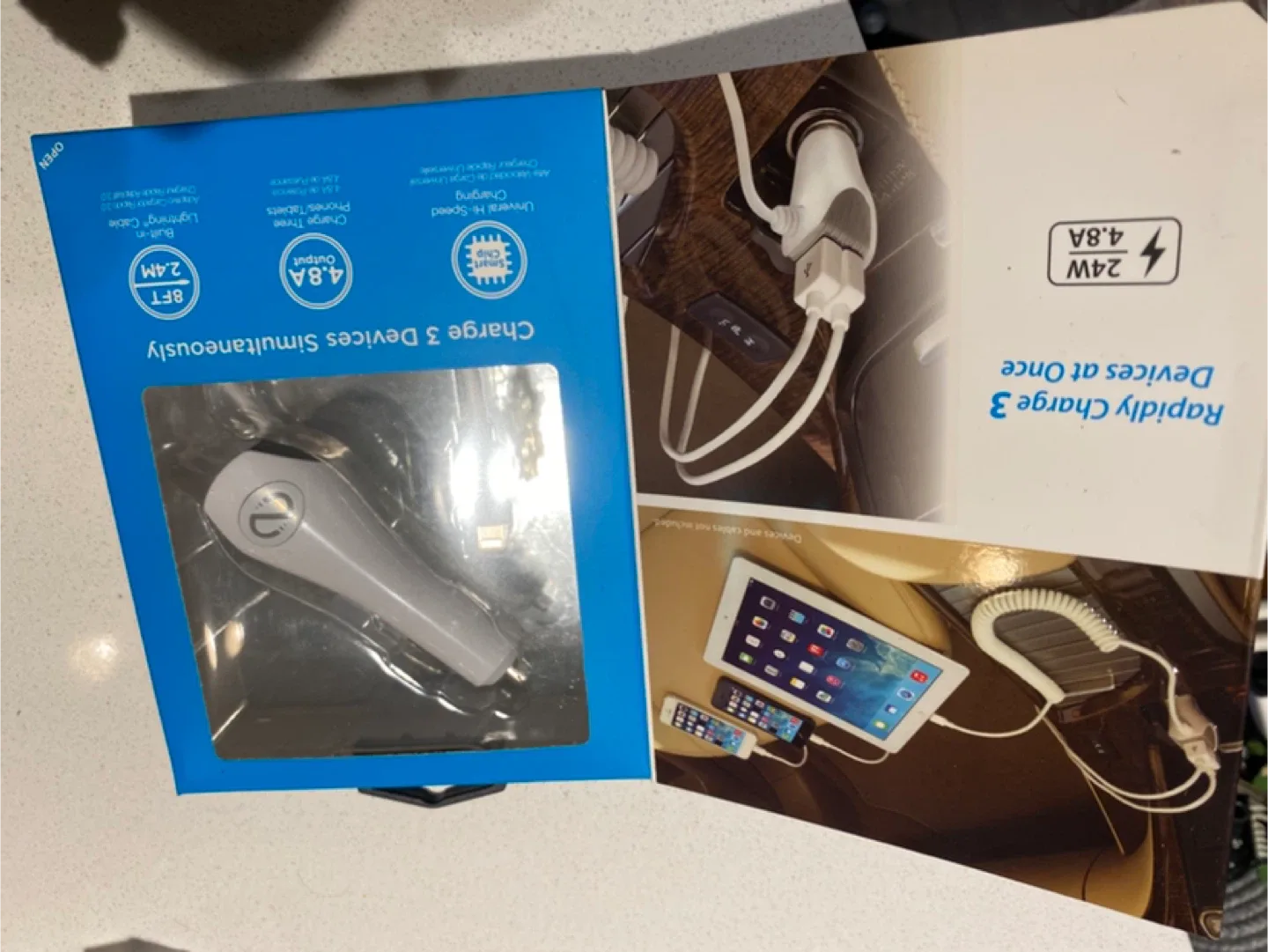 Naztech N420 Trio MFI Lightning 4.8A Vehicle Car Charger image indicator(2)