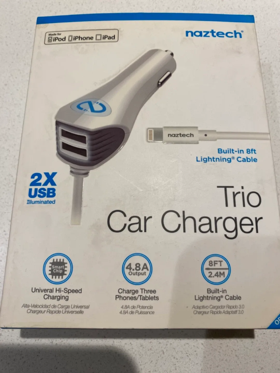 Naztech N420 Trio MFI Lightning 4.8A Vehicle Car Charger thumbnail