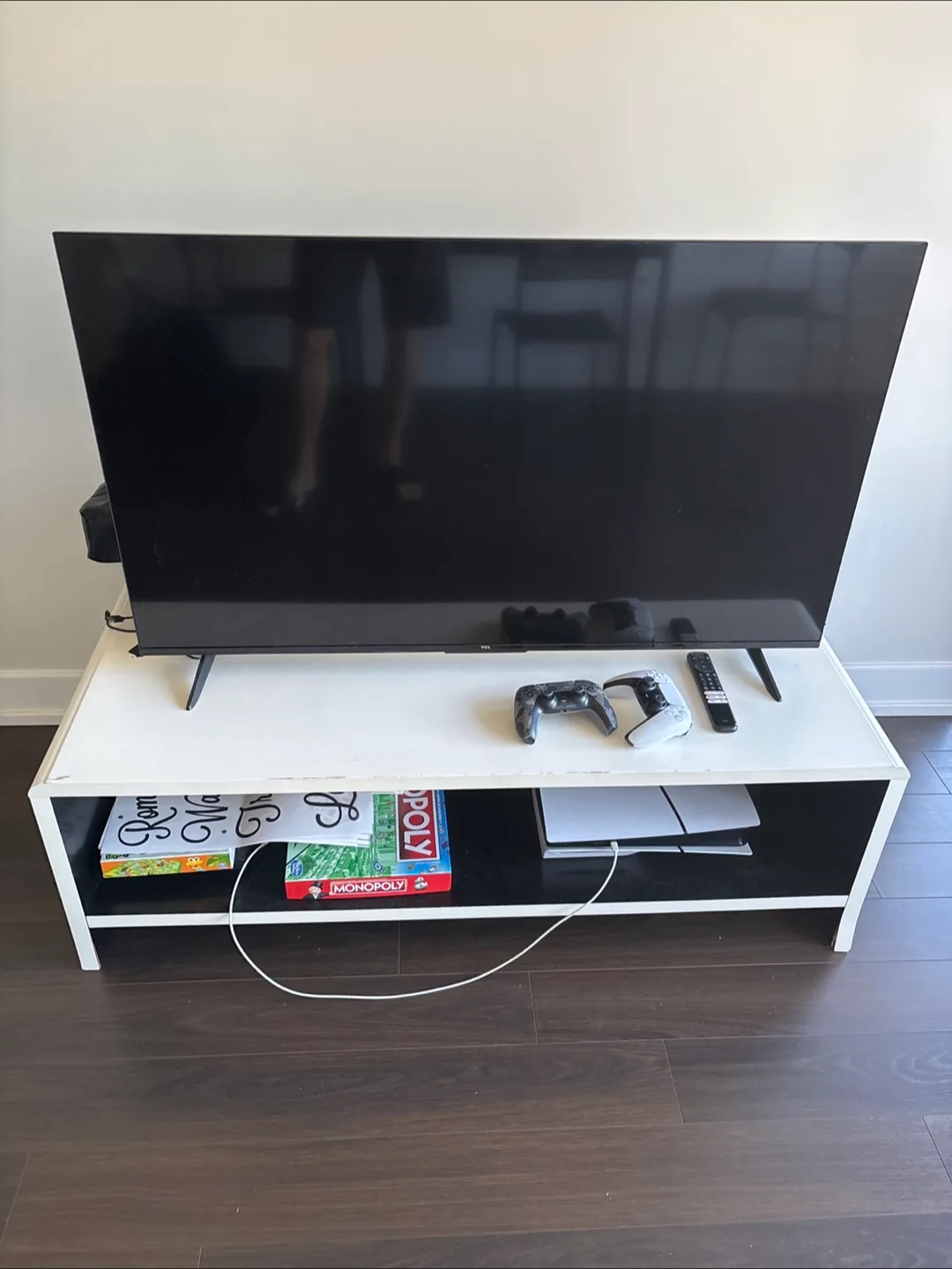 TCL S Series 50” TV and TV stand together