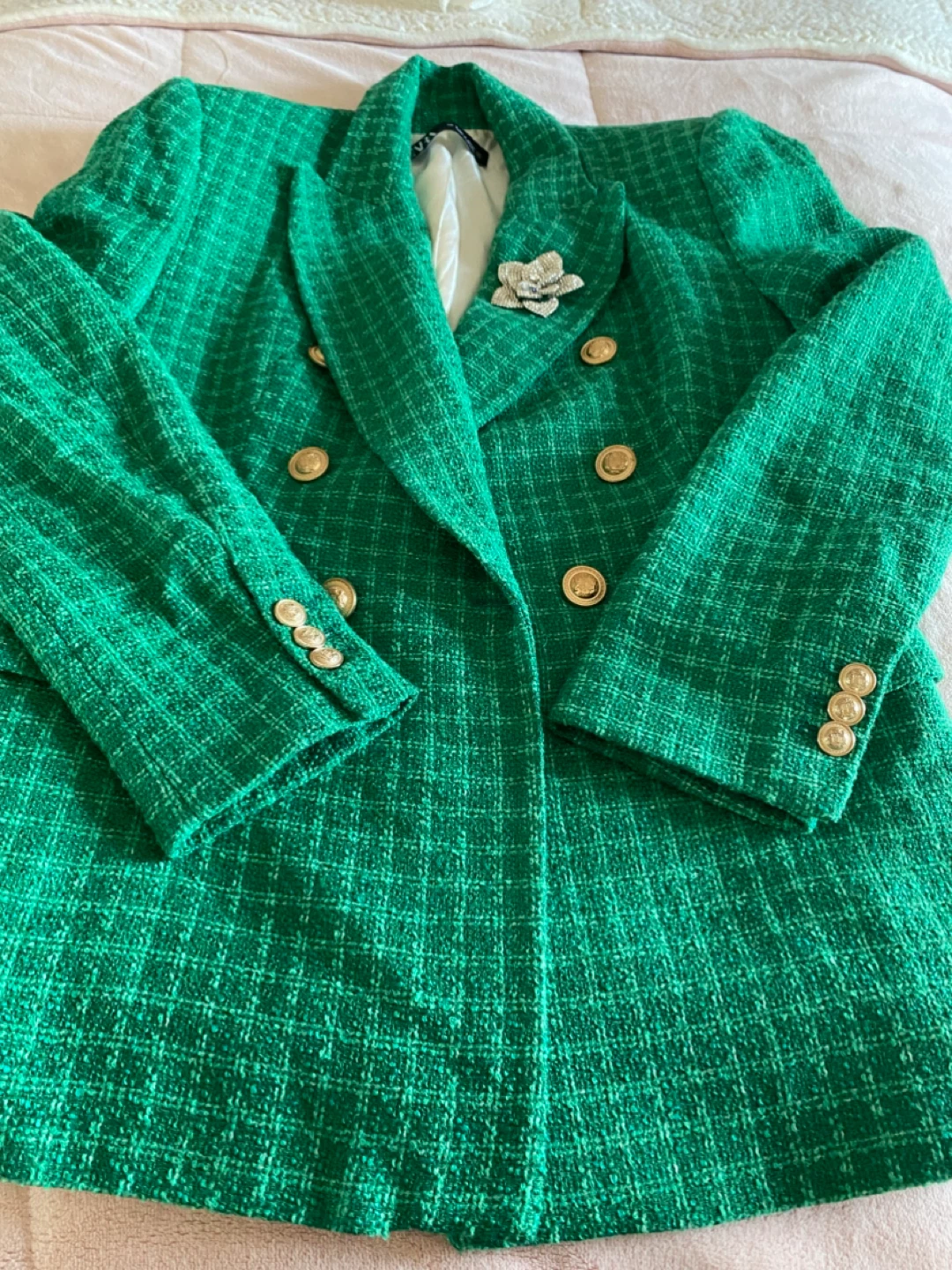 Zara Green Tweed Blazer - photo 4