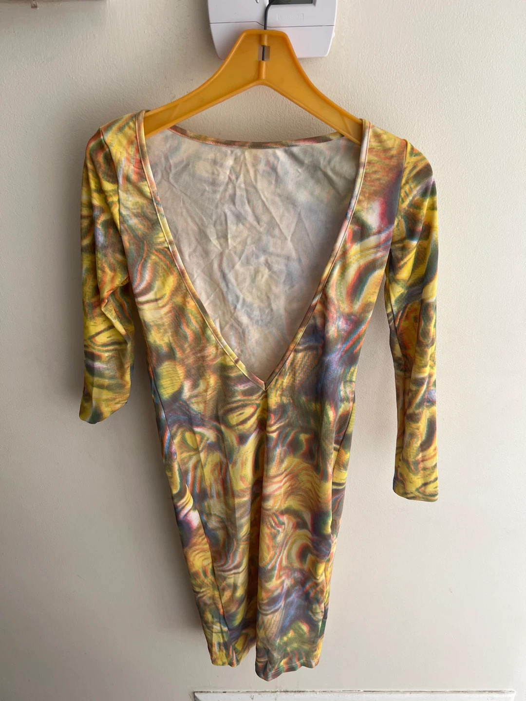 Yellow Patterned Mini Dress - photo 2