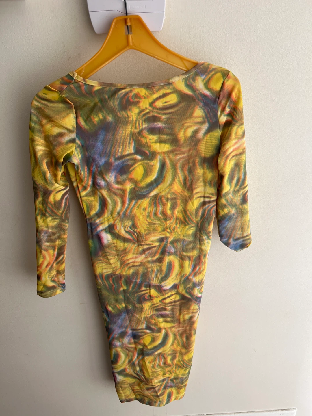 Yellow Patterned Mini Dress