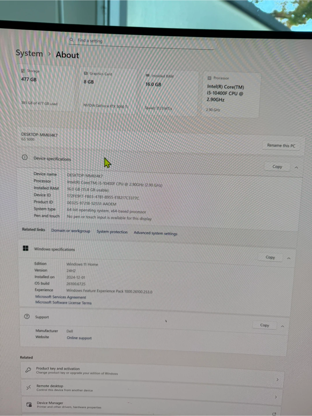 Dell G5 Desktop PC - Intel i5-10400F, 16GB RAM, RTX 3060 Ti - photo 2