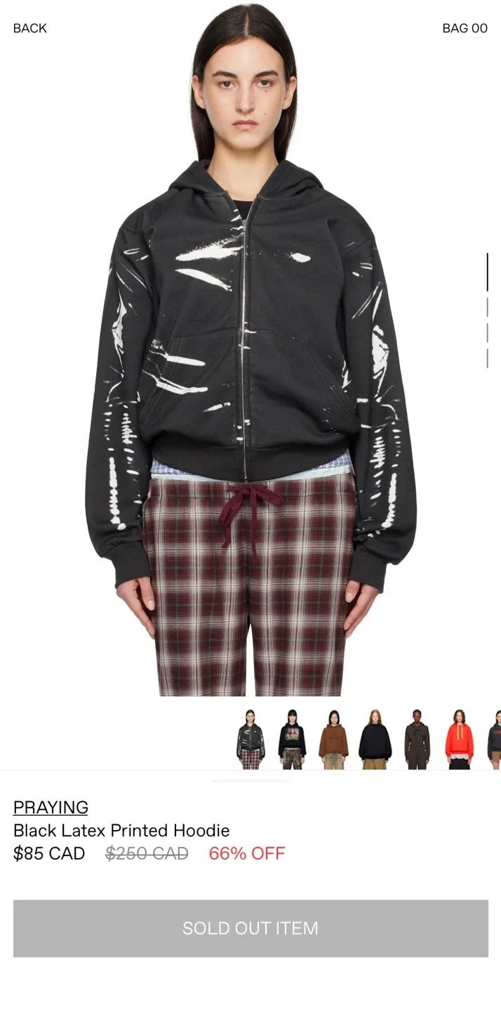 Praying Black Latex Printed Hoodie - Size L thumbnail