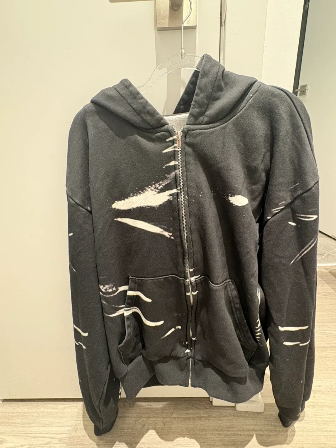 Praying Black Latex Printed Hoodie - Size L image indicator(2)