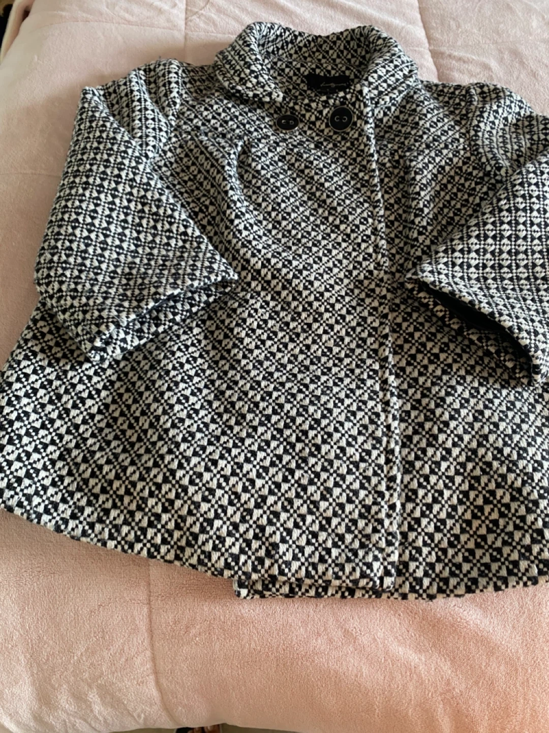 Twenty One Black & White Patterned Coat - Size S - photo 2