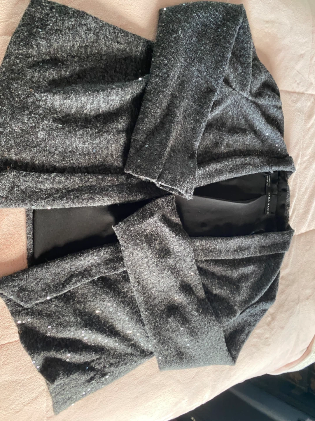 Zara Basic Gray Sequin Cardigan - photo 3