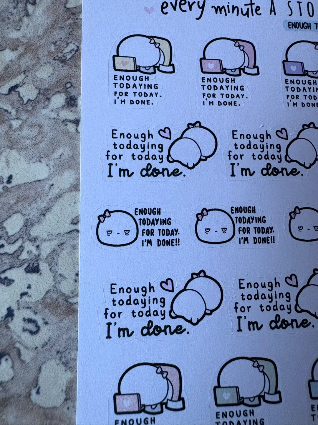 Every Minute A Story EMAS Sticker Sheet image indicator(2)