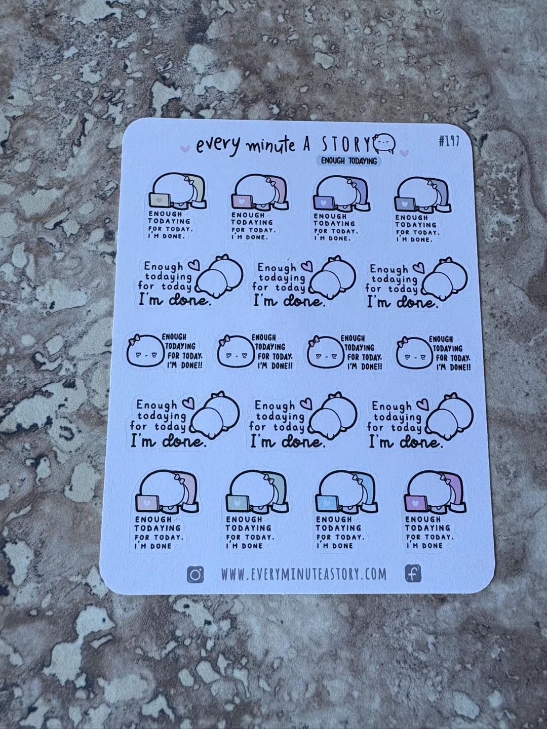 Every Minute A Story EMAS Sticker Sheet