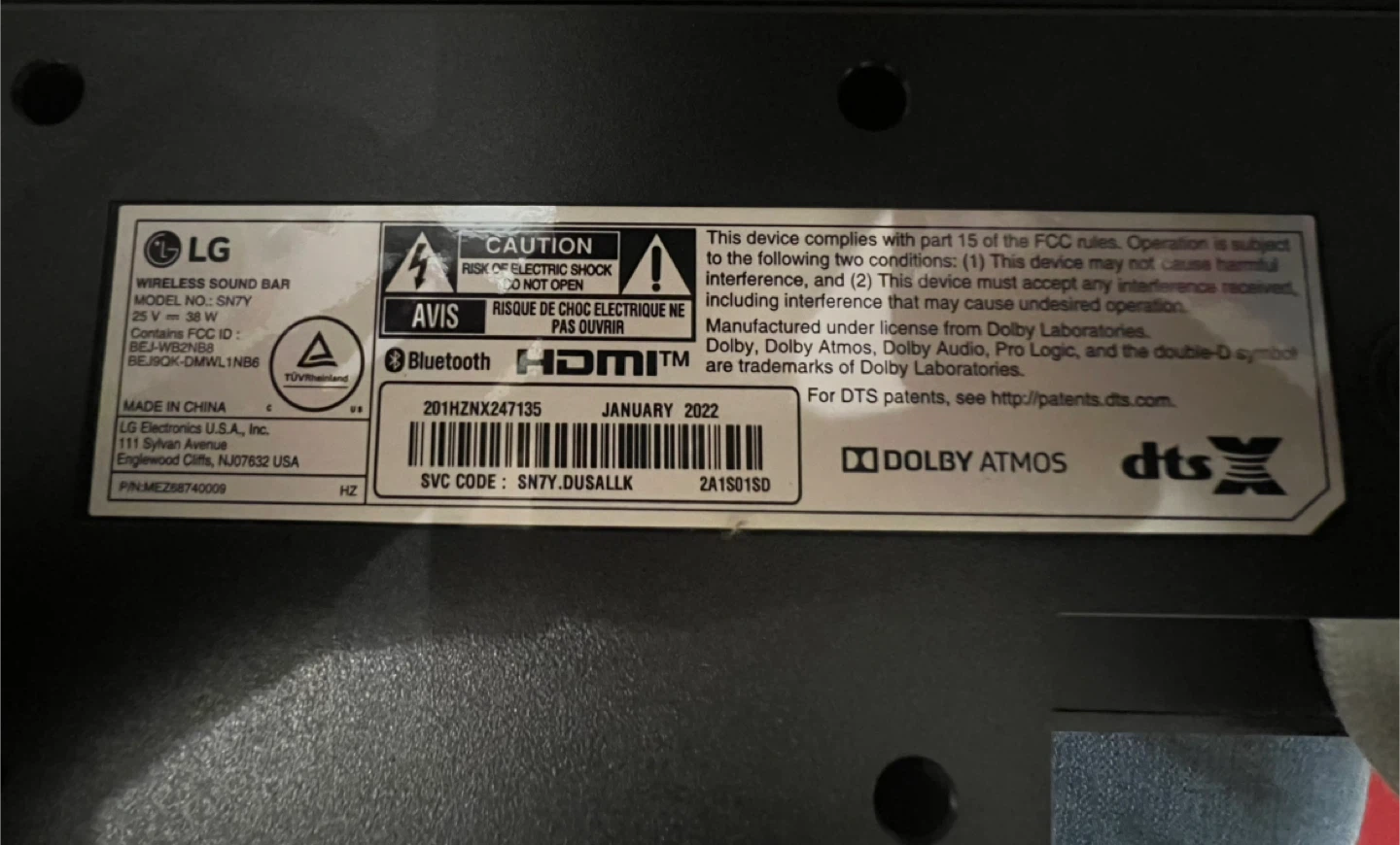 LG SN7Y Wireless Sound Bar with Subwoofer - photo 4