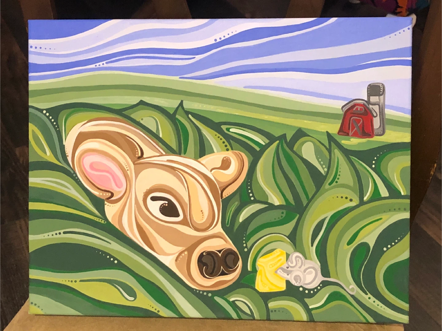Cow and mouse painting
