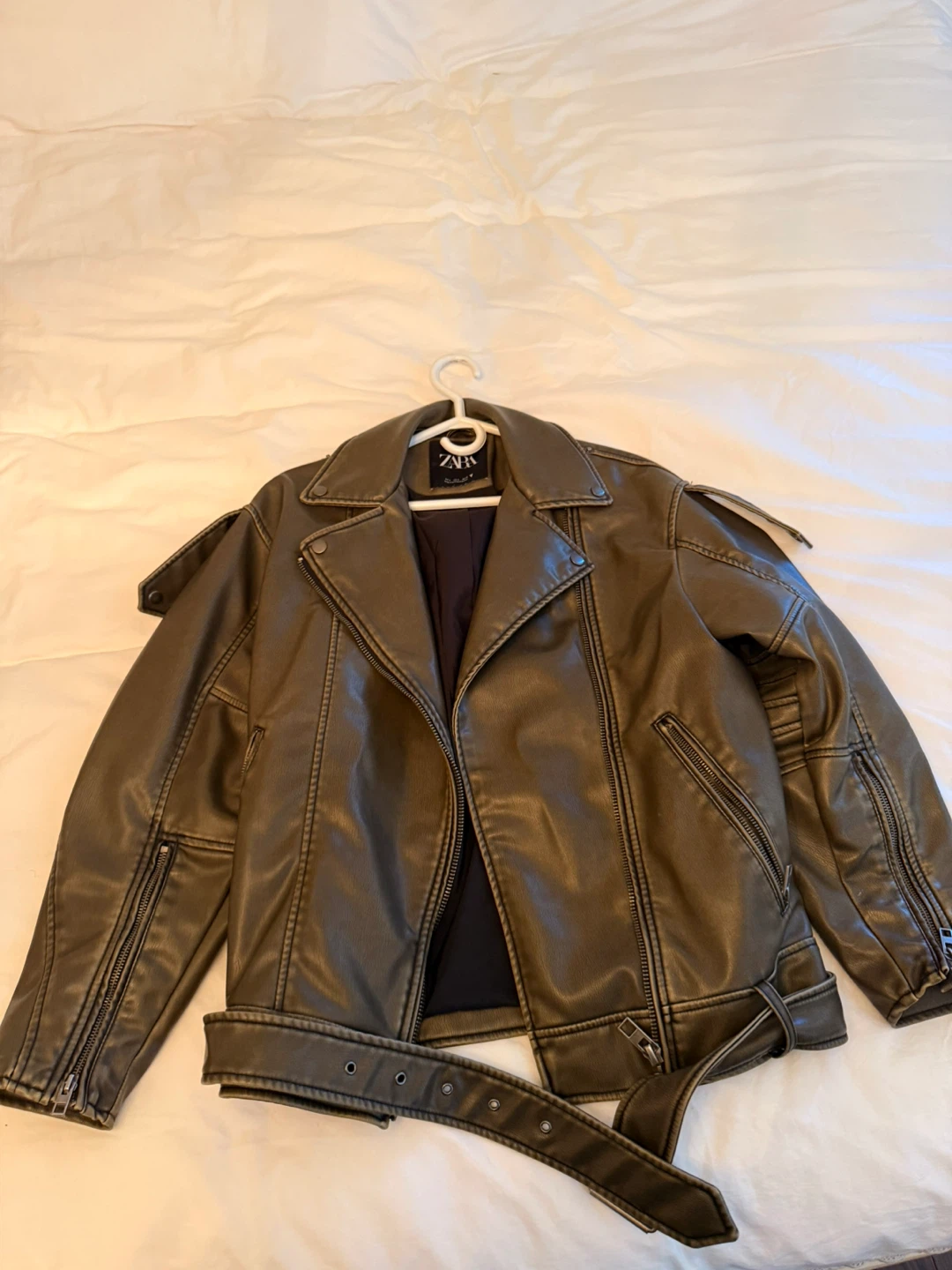 Zara Faux Leather Biker Jacket - Size Small - photo 2