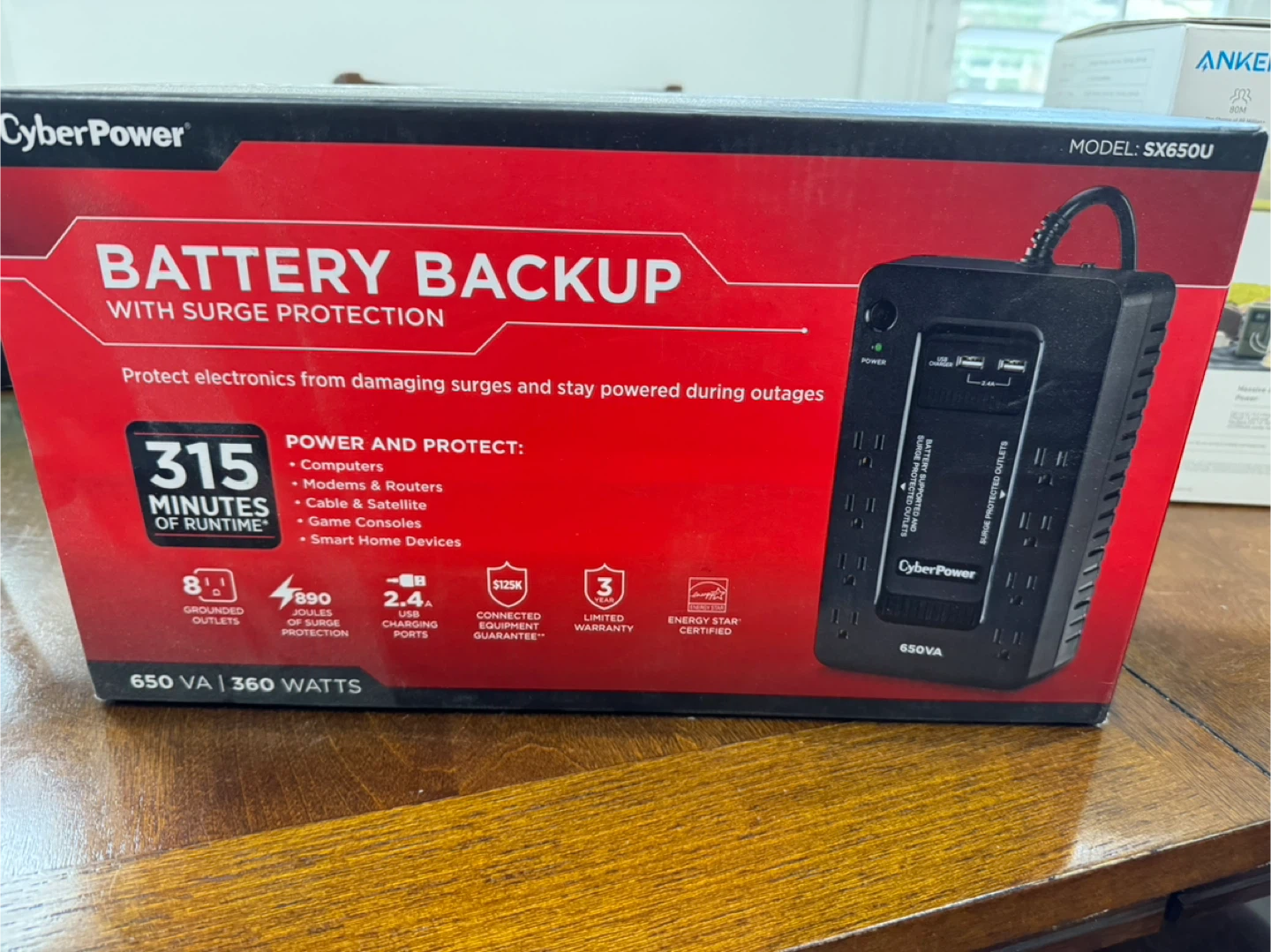 CyberPower SX650U Battery Backup Surge Protector