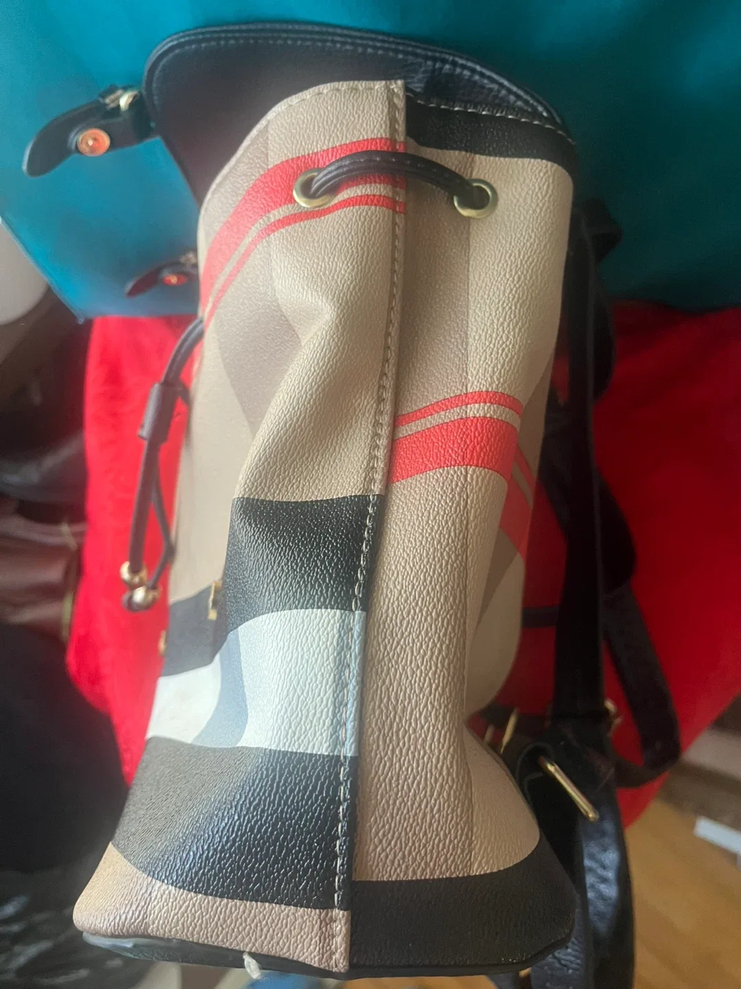 Burberry Inspired Backpack Purse by Kate Hill image indicator(6)