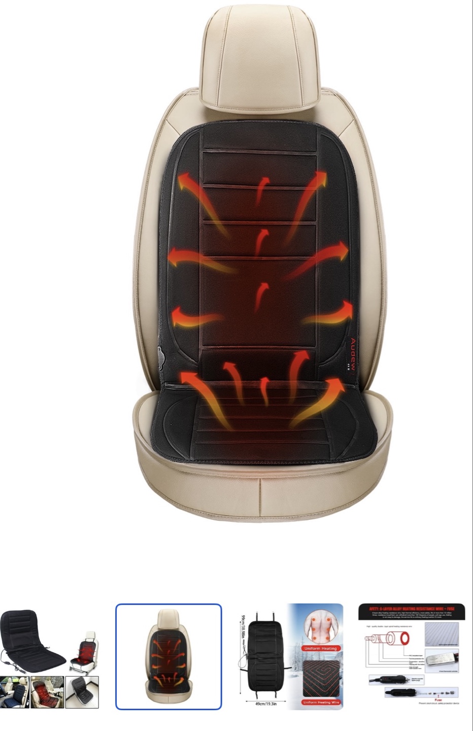 Heated Car Seat Cushion Pad - photo 2