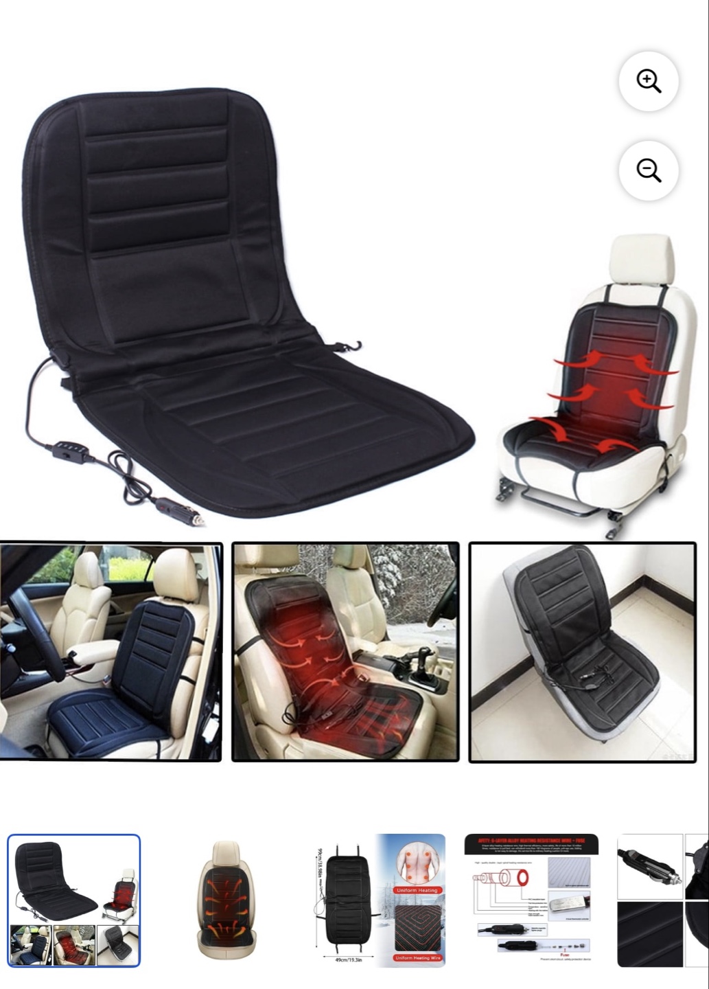 Heated Car Seat Cushion Pad