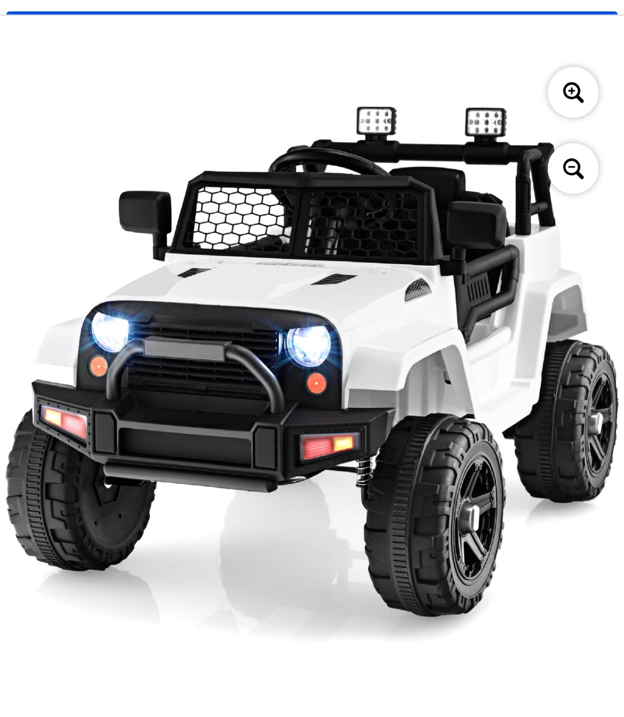 Kids White Ride On Jeep Car