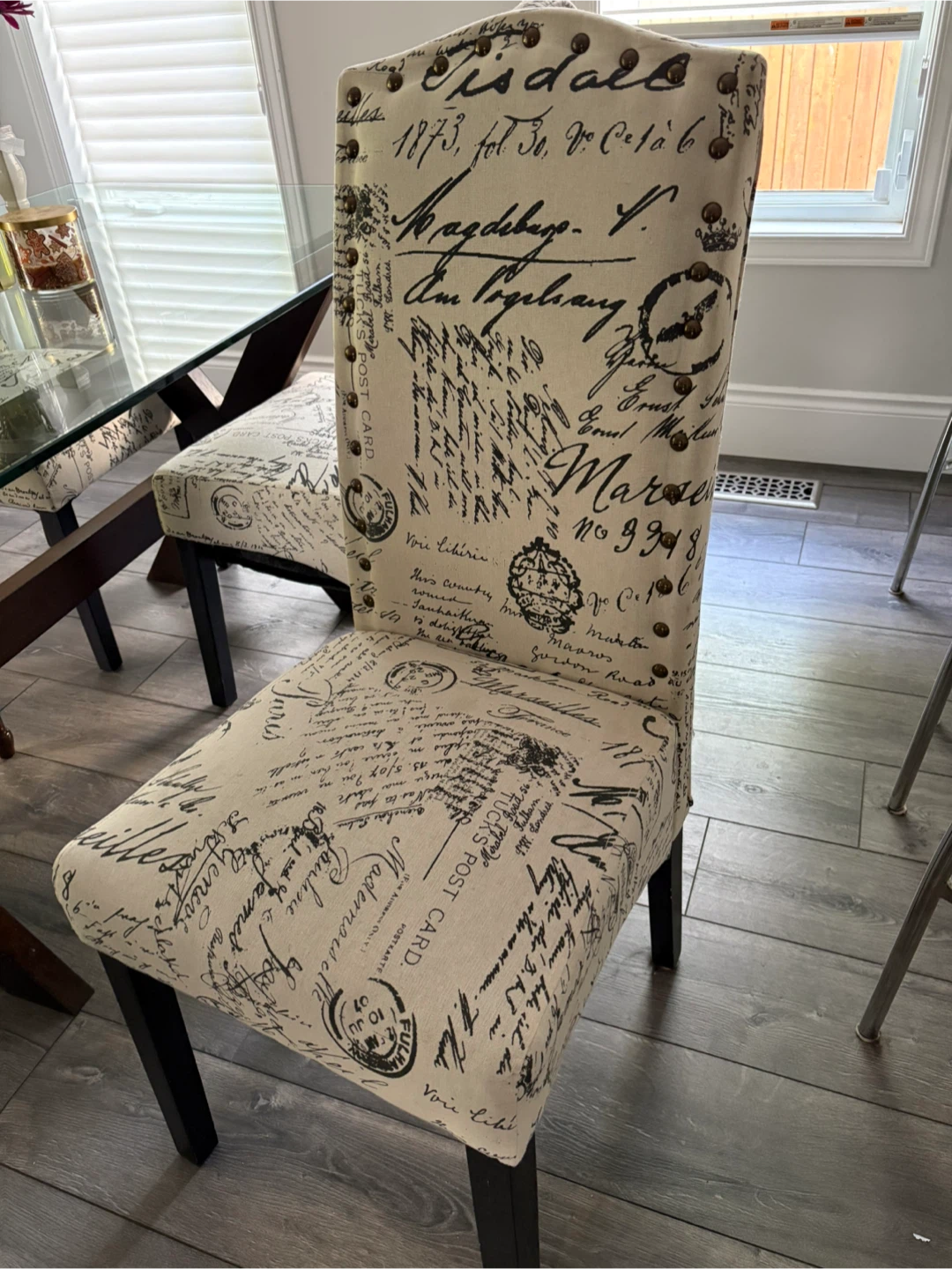 Dining Chairs with French Postcard Design - Set of 3