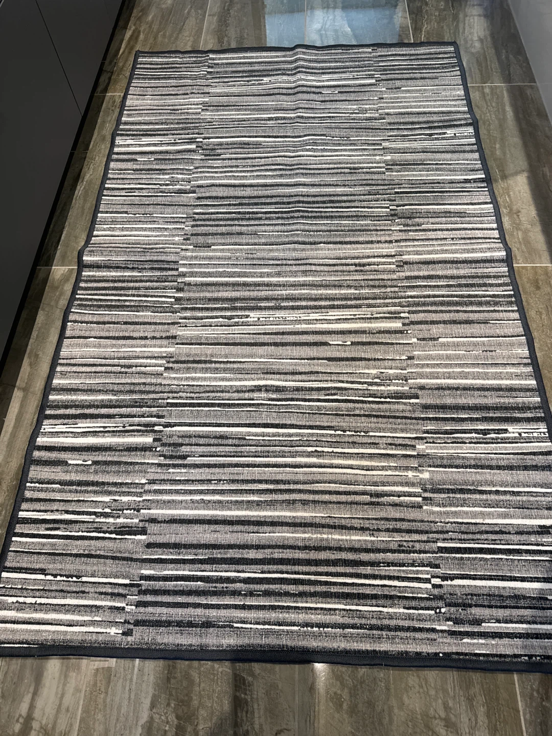 Ruggable Grey Striped Area Rug
