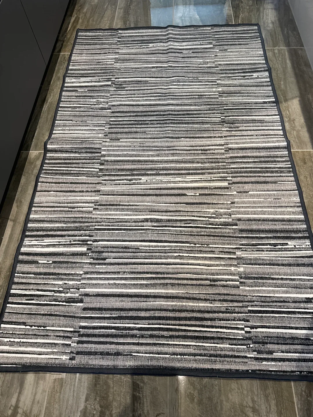 Ruggable Grey Striped Area Rug thumbnail
