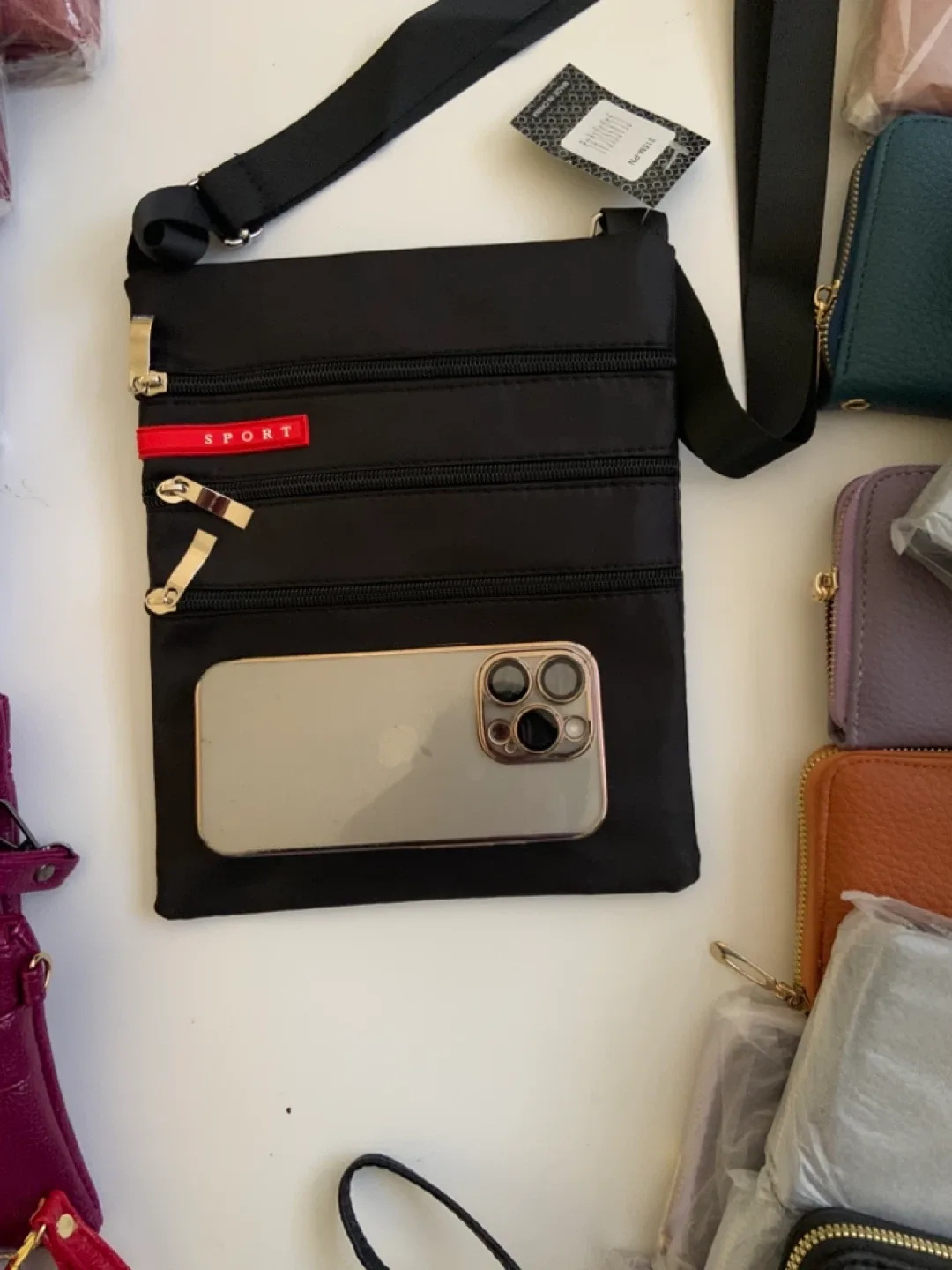 Black Crossbody Bag - 'Sport' Detail image indicator(3)