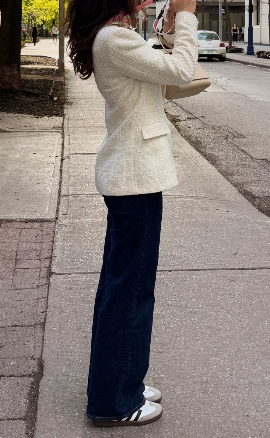 White Tweed Blazer Zara image indicator(2)