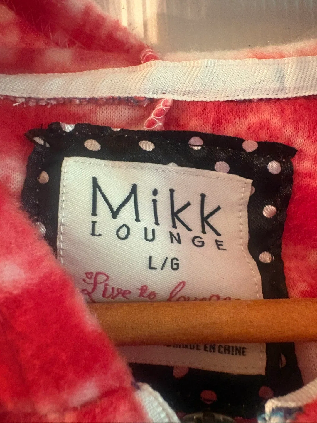 Mikk Lounge Onesie - Size L/G - Red & White image indicator(2)